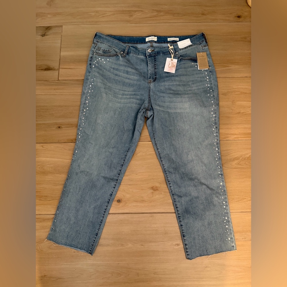 NEW Jessica Simpson Spotlight High Rise Slim Straight Ankle 22W 26” inseam $79